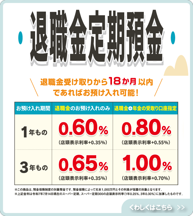 退職金定期預金
